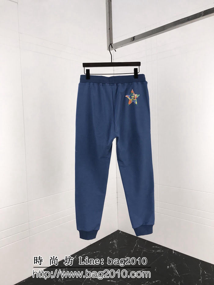 FENDI芬迪 X 斐樂合作系列 19ss春季新款衛褲 雙側定制織帶 毛圈底面料 ydi2623